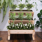 Raised Garden Bed, 3-Tier Vertical Wooden Planter with Legs, Beige