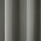 TOWN & COUNTRY BASICS Cabana Solid Heavyweight Indoor Outdoor Curtains, Light Filtering Opacity with Grommet Top, Water Repellent, 2-Pack Set, 54"x120", Medium Grey
