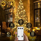 String Lights, 1200 LED Warm White, 315 ft with 8 Modes and Remote