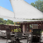 LOVE STORY 16' x 16' x 16' Triangle Grey-White Sun Shade Sail Canopy UV Block for Outdoor Patio Garden Backyard