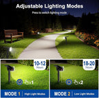 LETMY Solar Spot Lights Outdoor Waterproof with Bigger LED, Auto ON/Off 135°Adjustable Solar Lights Outdoor, 2-in-1 Wall Lights & 2 Modes Landscape Spotlights for Tree Yard Pathway Garden Decor 2Pack