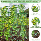 Cucumber Trellis for Raised Beds, 63 x 45 Inch U-Shaped Garden Trellis for Climbing Plants Outdoors with Climbing Net, Metal Detachable Arch Plant Support Vegetable Trellis
