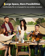 Canopy Tent 13x13 ft, Pop Up Gazebo One-Push Setup with 4 SandBags for Backyard Parties and BBQs, Mosquito Netting & Height Adjustable - Grey