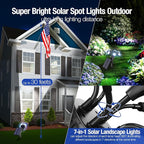 Solar Spot Lights Outdoor 1000LM, IP68 Waterproof Solar Lights Outdoor with 7x360° Adjustable Metal Hose, 4 Lighting Modes Spotlights for Garden Pathway Yard Landscape, 4 Pack (Cool White)