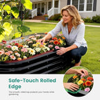 DoCred 3 in 1 Raised Garden Bed with 87in Tall Arch Trellis for Climbing Plants, Galvanized Planter Garden Box Outdoor for Gardening, Climbing Vegetables, Flower, Black