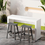 All-Weather Bar Stools Set of 2, 28" Height Outdoor Bar Stools, Never Rot or Fade, for Bar, Kitchen Counter, Deck, and Patio, Grey