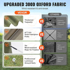 VEVOR Pop Up Gazebo Screen Tent 6 Sided Canopy Sun Shelter with 6 Removable Privacy Wind Cloths & Mesh Windows, 10x10FT Quick Set Screen Tent with Mosquito Netting, Army Green