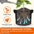 Gardzen 6-Pack 7 Gallon Grow Bags, Aeration Fabric Pots with Handles, Heavy Duty Cloth Pots for Plants