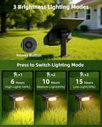 EZVALO Solar Spot Lights Outdoor IP67 Waterproof, Adjustable Solar Landscape Lights, 3 Lighting Modes Solar Spotlights for Outside Yard Garden Plant Trees Pathway Flag (Warm White-6Pack)