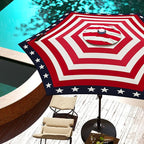 Abba Patio 9FT Lyon Outdoor Patio Umbrella Outdoor Table Umbrella with Push Button Tilt and Crank Market Umbrella 6 Sturdy Ribs UV Protection Waterproof for Garden Deck Backyard Pool, Star-Spangled