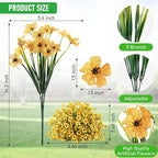 22 Bundles Artificial Flowers Outdoor, Faux Flowers UV Resistant with Plastic Plants, Faux Silk Flowers for Outdoors Outside Front Porch Hanging Planter Window Box Garden Decoration