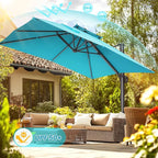 HOTEEL10x10ft Patio Umbrella Cantilever Umbrellas - Upgrade and Intensify - 360 Rotation and 5 Angles Adjustment - Aluminum Offset Pool Umbrella Outdoor Umbrellas for Patio Garden Pool