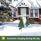 4PCS Solar Christmas Tree Garden Stake Lights Outdoor Waterproof Pathway Lights Xmas Tree Light for Lawn Patio Yard Front Porch Christmas Decor