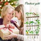 Terrarium Hanging Propagation Station, 3-Tier Wood Frame, 15 Glass Tubes