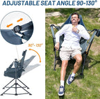 TIMBER RIDGE Hammock Camping Chair with Adjustable Backrest, Heavy Duty Folding Hammock Chair Supports 300lbs, Portable Hammock Chair for Camping, Travelling and Patio, Blue 2 Pack