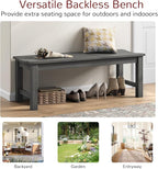 Stoog Outdoor Bench, 2-Person Outdoor Poly Lumber Backless Bench, Weatherproof Garden Bench, Never Rot or Fade, Suit for Church, Backyard, Porch and Park, Grey