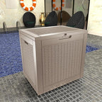 31 Gallon Outdoor Deck Box, Lockable Waterproof Outdoor Storage Boxes For Garden Tools,Indoor Cushions,Accessories Outside Storage Resin Weatherproof Container(Grey)