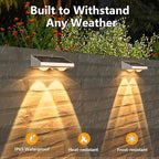 NIORSUN Solar Fence Lights,12 Pack Solars Deck Light,Warm White Color,Outdoor Bulb Waterproof Led IP65,Power Patio Lamp with Lenses for Outside/Backyard/Railing/Yard（White）