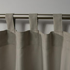 EXCLUSIVE HOME Cabana Solid Indoor/Outdoor Light Filtering Hook-and-Loop Tab Top Curtain Panel Pair, 54"x120", Taupe