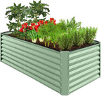 Best Choice Products 6x3x2ft Outdoor Metal Raised Garden Bed, Deep Root Box Planter for Vegetables, Flowers, Herbs, 269 Gallon Capacity, 100% Non Toxic Materials - Sage Green