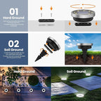 SOLPEX 16 Pack Solar Ground Lights Outdoor Waterproof, Solar Powered Pathway Lights, Landscape Lighting for Garden Walkway Driveway Backyard Decor (Cool White)