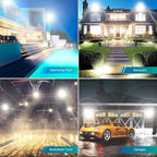 2 Pack 500W LED Flood Light Outdoor,2750W Equivalent Super Bright FloodLight with Plug,58600LM 5000K Daylight White IP66 Waterproof Commercial Lighting for Sports Fields,Counts,Arena,Stadium