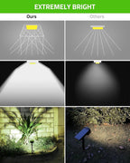 Biling Solar Spot Lights Outdoor, Bright 700 Lumen Solar Lights Outdoor Waterproof IP67 for House Patio Pathway Yard Garden Driveway Pool - White(4 Pack)