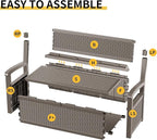 80 Gallon Outdoor Storage Bench Deck Box Waterproof Lockable,Outdoor Storage Furniture for Patio,Garden and Porch,Tools and Cushions（ Grey）