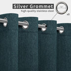 Easy-Going Linen Look Outdoor Curtains Waterproof Windproof Porch Curtains, Soft Thicken Outdoor Privacy Curtains for Patio, Gazebo, Grommet Top and Tab Bottom Drape, 1 Panel, 54x120 inch, Teal