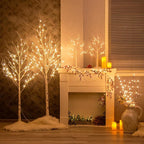 Vanthylit 3PK 30" Brown Lighted Twig Branches Pathway Light 60 LED Warm White Bulbs for Outdoor and Indoor