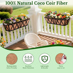 Halatool 2 Pack 48 Inch Window Box Liners Pre-Formed Coconut Fiber Planter Liner 100% Natural Coco Fiber Liners for Planters Hanging Basket Balcony Railing and Porch
