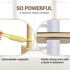 Hion Magnetic Curtain Tiebacks Golden 2pcs, Curtain Tiebacks Buckles Holdbacks Holders Hooks Clip for Home Bedroom Office Decorative Curtain