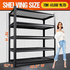 78" H Garage Shelving Heavy Duty Storage Shelves, Adjustable Metal Shelving Unit, Utility Garage Organizer Shelf for Basement, Pantry, Kitchen, Warehouse, Supermarket, 45.6" Wx19.7 Dx78 H