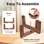 Plant Stand, Indoor/Outdoor Wood Plant Holder, Single Flower Pot Stand, Sturdy Planter Stands (Walnut, Fit 5-9 Inch Pots)