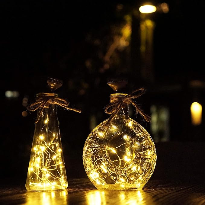 String Lights for Wine Bottles, 20 LEDs, Warm White, Waterproof