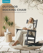 Ciokea Oversized Outdoor Rocking Chairs Set of 4, 380lbs Heavy-Duty Large Patio Rocker, High Back Cozy Porch Chairs, Weather Resistant Patio Rocking Chairs for Outside, Fire Pit, Deck, Dark Grey