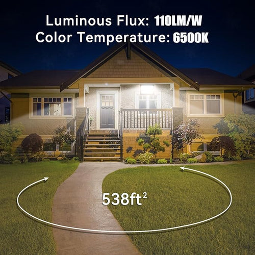 2Pack LED Flood Light Outdoor,250W LED Work Light 25500lmwith 6FT US Plug,IP66 Waterproof Exterior Security Lights,6000K Daylight White Outside Floodlights Slim Design for Playground Yard