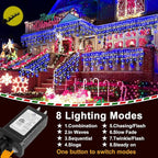 String Lights 400 LED 33ft Blue and White Outdoor Christmas Lights