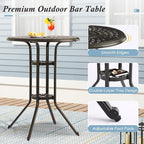 Patio Dining Table,Cast Aluminum Patio Tables with Umbrella Hole, Outdoor Bistro Table for Backyard, Garden, Patio (30" Round Table)
