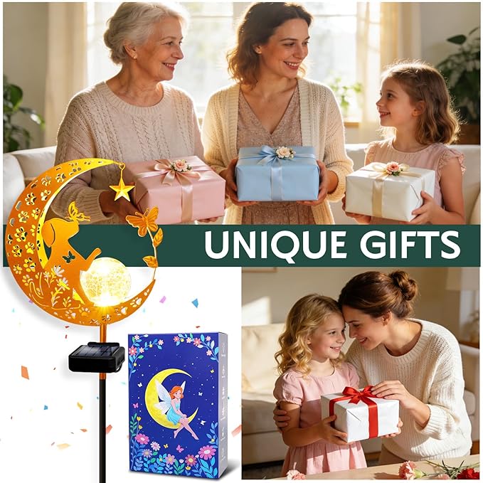 Solar Lights Outdoor Decorative Moon Dog Butterfly Solar – Warm White