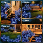 Solar Garden Lights 2 Pack Waterproof Swaying Starburst Light Solar Outdoor Lights for Yard Patio Walkway Pathway Party Wedding Decoration, Unique Gifts for Women, Blue