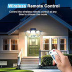 Solar Security Light Outdoor Super Bright LED, Motion Sensor Flood Light, 3 Heads 270° Wide Angle,Remote Control, IP65 Waterproof, 3 Modes (3 Packs)