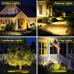 ROSHWEY Solar Spot Lights Outdoor Spotlight 18 LED Waterproof Landscape Spotlight for Garden Lawn Backyard Patio Porch Wall Deck Garage (WarmWhite- 2 Pack)