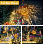Solar Lanterns Outdoor, Hummingbird Sunflower Watering Can lights, Waterproof Hanging Lanterns, Solar Path Lights, Outside Decoration Gardening Christmas Gifts for Mom Grandma Women with Shepherd Hook