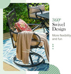 Sophia and William Outdoor Patio Dining Set for 6, Outdoor Table and Chairs, Removable Seat Cushions, 4 Fixed，2 Swivel Chairs, 59" Black Patio Dining Table
