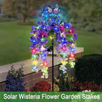 Solar Lights Outdoor Pathway,Wisteria Flower Garden Stakes,Colorful LED Lights for Yard,Patio,Lawn,Solar Powered Garden Decortions,Spring Gifts for Women