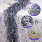 Artificial Lavender Garland 6 Ft Light Purple Faux Greenery Vine