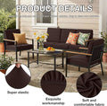 Cushion Covers 8-Piece Stretch Patio Set in Coffee with Anti-Slip Straps