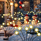 Solar Firefly Lights 16 LED Swaying Outdoor Waterproof Decorative Lights for Yard Patio Pathway Lawn Decorations (2 Pack, 8 Heads)