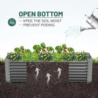 Land Guard 2 Pack 8×4×2ft Galvanized Raised Garden Bed Kit, Galvanized Planter Raised Garden Boxes Outdoor, Large Metal Raised Garden Beds for Vegetables (Gray)